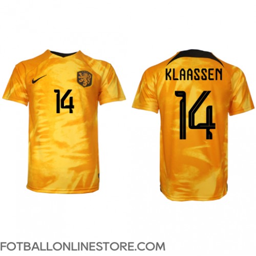Billige Nederland Davy Klaassen #14 Hjemmetrøye VM 2022 Kortermet